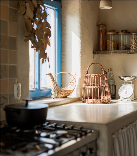 De keuken van de boerderij in Portugal